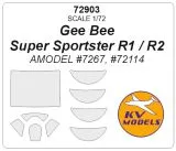 Gee Bee Super Sportster R1 / R2 mask for Amodel 1:72 Gee Bee Super Sportster R1 / R2 mask for Amodel 1:72
