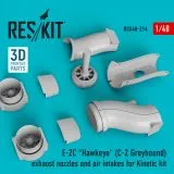 E-2C/ C-2 exhaust nozzles and air intakes for Kinetic 1:48