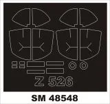 Zlin 526 mask for Eduard 1:48