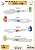 P-38F/ G/H raised rivets & surface details 1:48