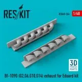 Bf 109G (G2,G6,G10,G14) exhaust for Eduard 1:48