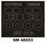 Curtiss-Wright CW-21b mask for Dora Wings 1:48