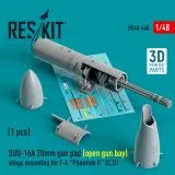 SUU-16A 20mm gun pod (open gun bay) wings mounting for F-4C/D 1:48