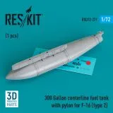 F-16 300 Gallon centerline fuel tank with pylon (type 2) 1:72