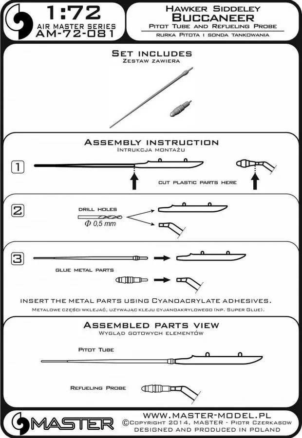 Hawker Siddeley Buccaneer Pitot Tube and Ref. Probe 1:72