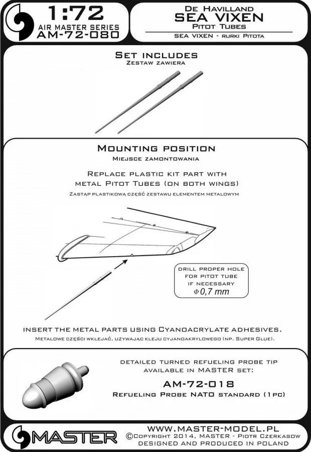 De Havilland Sea Vixen - Pitot Tubes 1:72