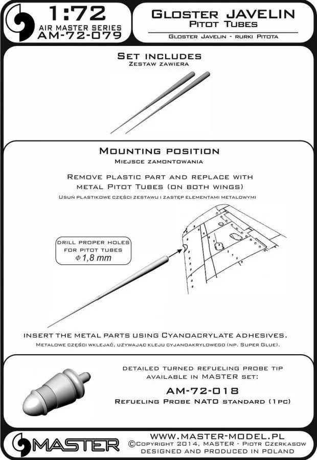 Gloster Javelin - Pitot Tubes 1:72