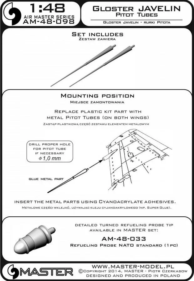 Gloster Javelin - Pitot Tubes 1:48