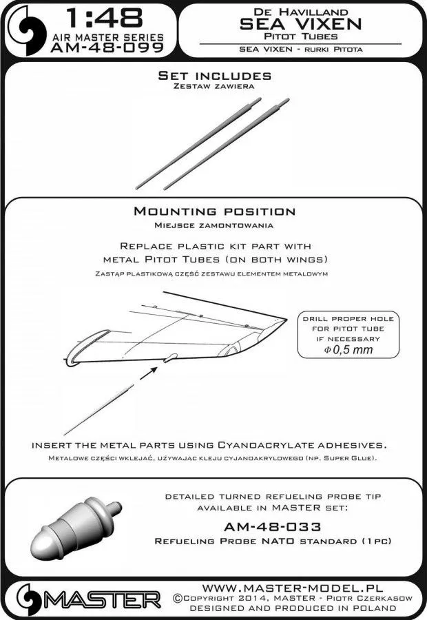 De Havilland Sea Vixen - Pitot Tubes 1:48