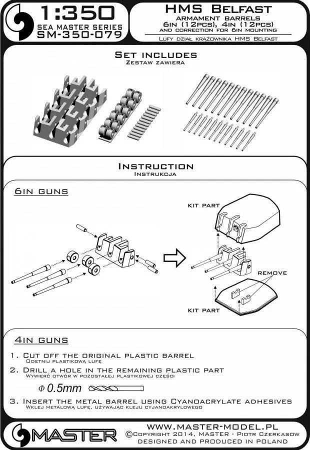 HMS Belfast armament 1:350