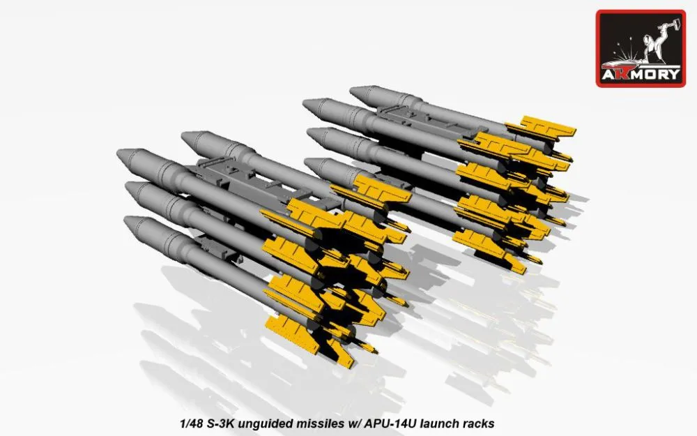 S-3K unguided missiles w/ APU-14U launcher racks 1:48