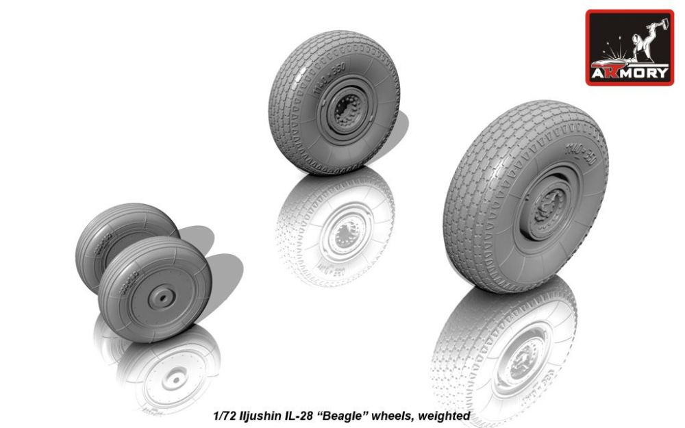IL-28 Beagle wheels, weighted 1:72
