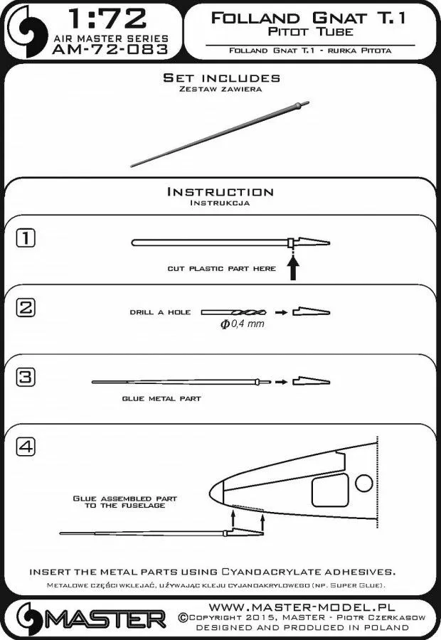 Folland Gnat T.1 - Pitot Tube 1:72