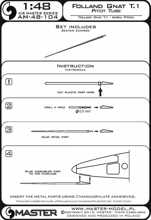 Folland Gnat T.1 - Pitot Tube 1:48