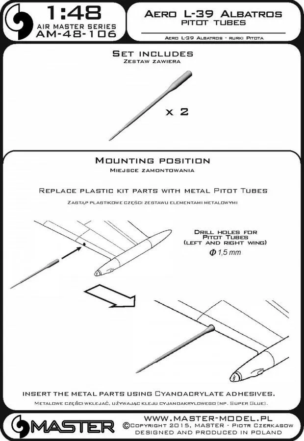 Aero L-39 Albatros - Pitot Tubes 1:48