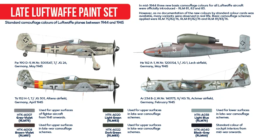 Luftwaffe WW.II Late Paint Set