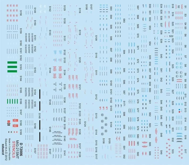 MiG-21SMT stencils 1:72