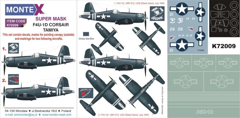 F4U-1D Corsair super Mask for Tamiya 1:72