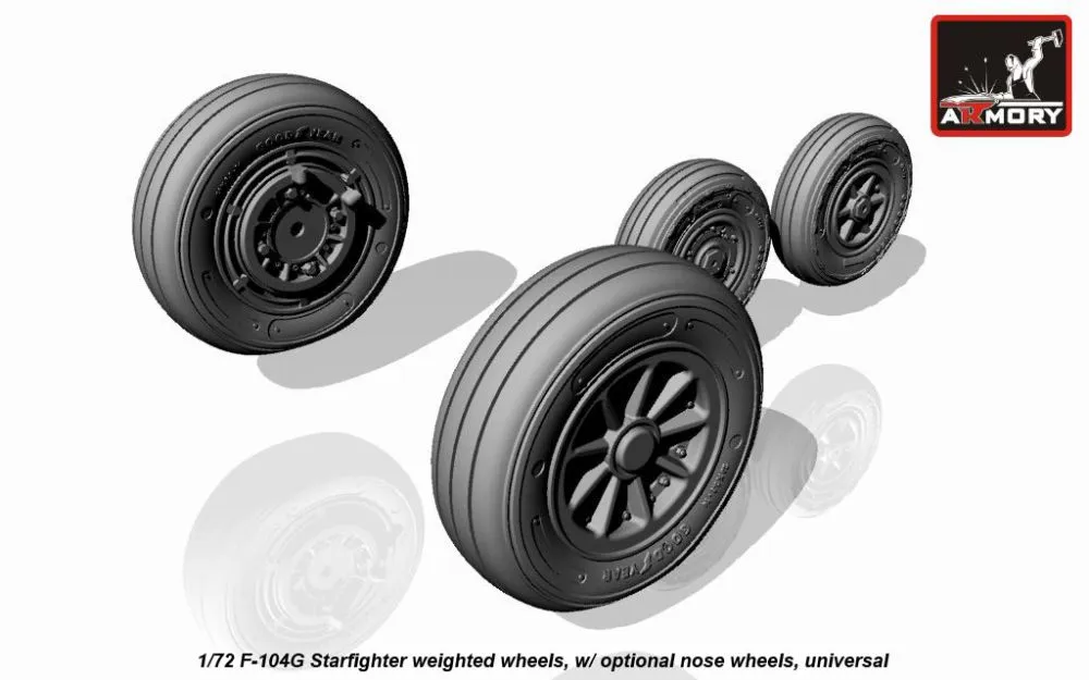 F-104G Starfighter weighted wheels 1:72