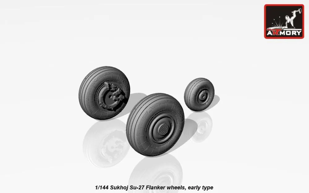 Su-27 Flanker wheels, early 1:144