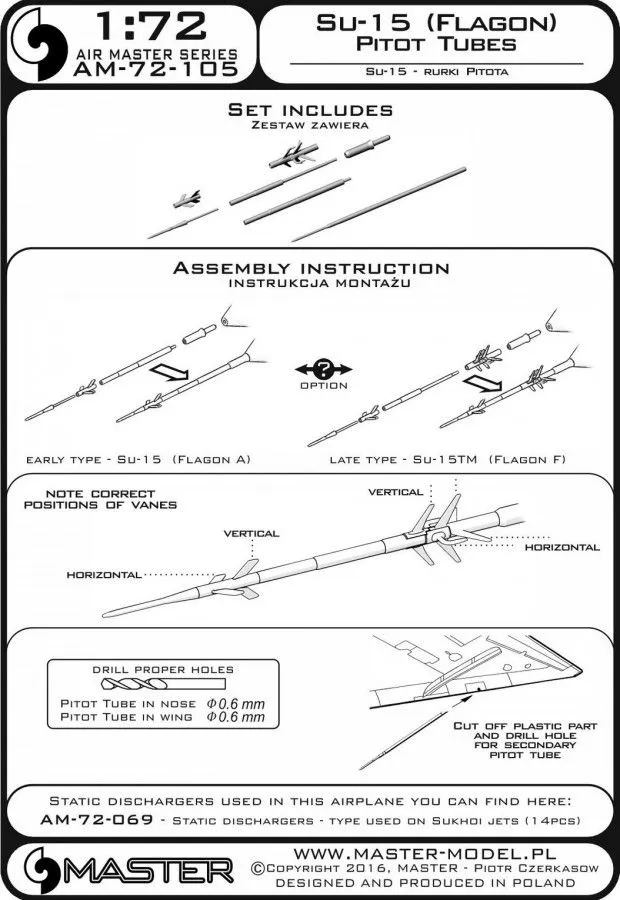 Su-15 Flagon - Pitot Tubes 1:72