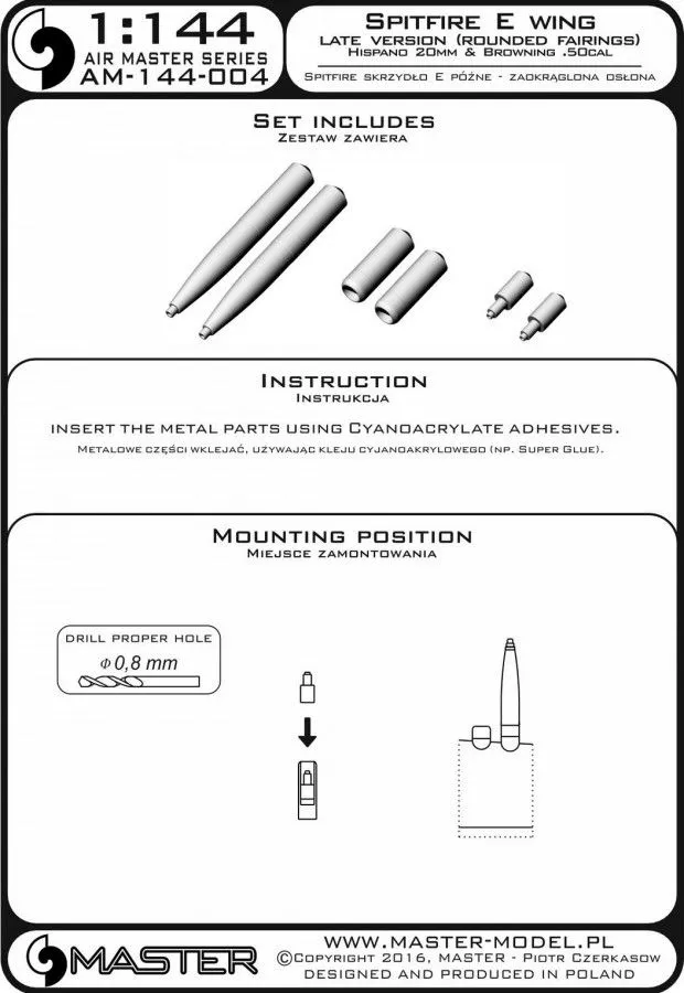 Supermarine Spitfire E wing late 1:144