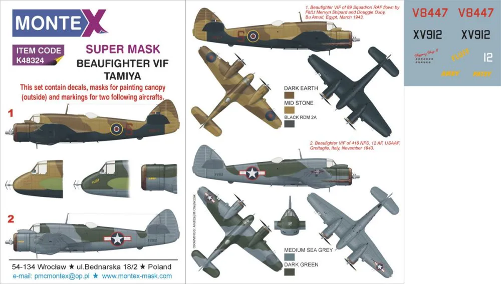 Beaufight VIF Super Mask for Tamiya 1:48