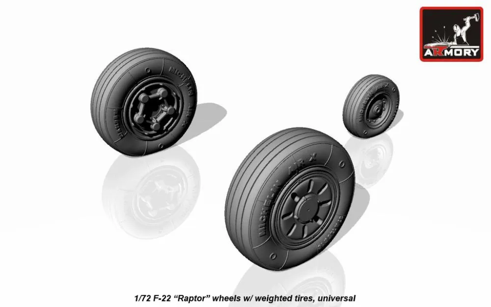 F/A-22 Raptor wheels w/ weighted tires 1:72