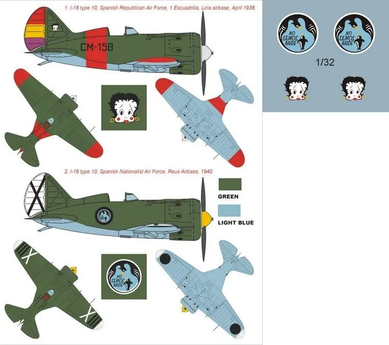 I-16 type 10 super mask für Azure 1:32