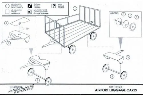 Airport Luggage Carts 1:144