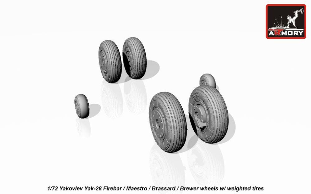 Yak-28 wheels w/ weighted tires 1:72