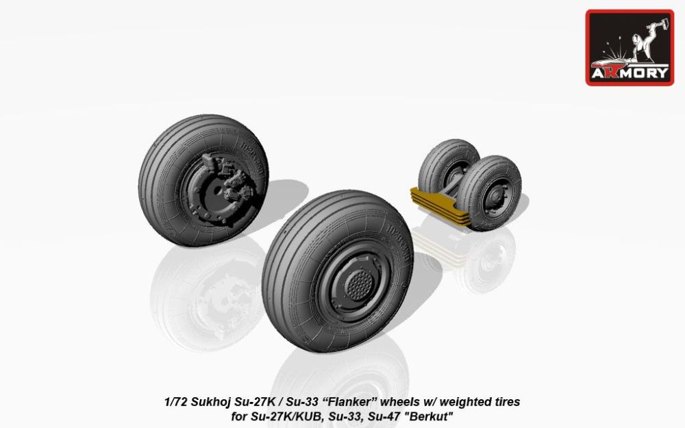Su-33 "Flanker" wheels w/ weighted tires 1:72