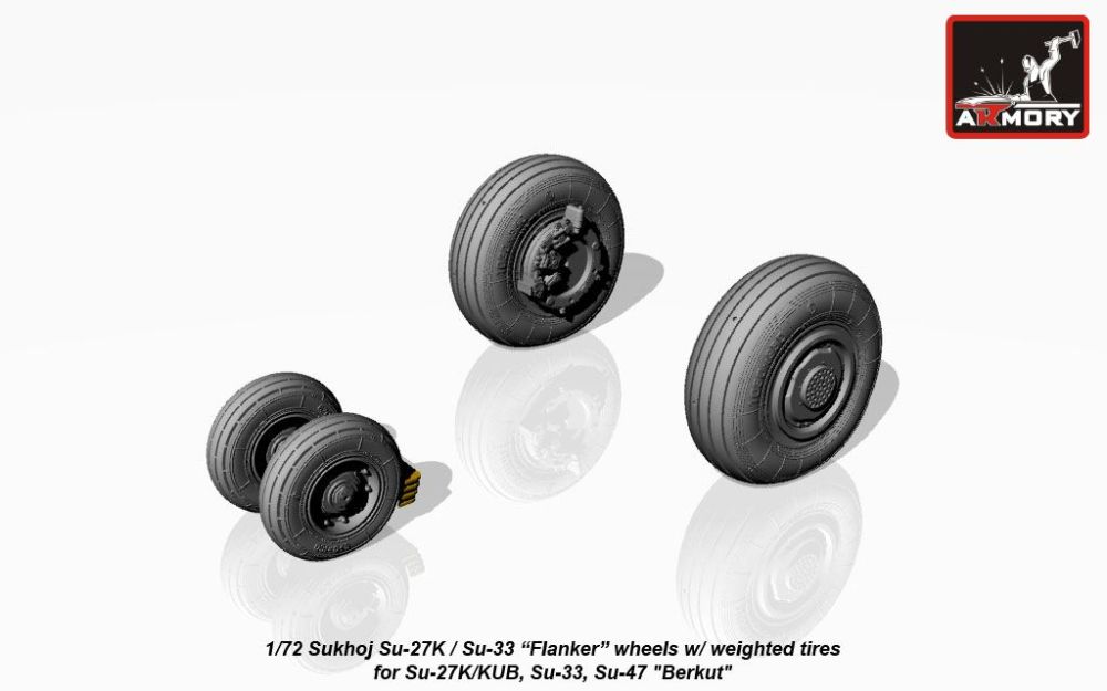 Su-33 "Flanker" wheels w/ weighted tires 1:72
