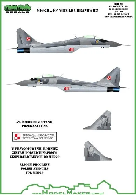 MiG-29 "40" Witold Urbanowicz 1:72