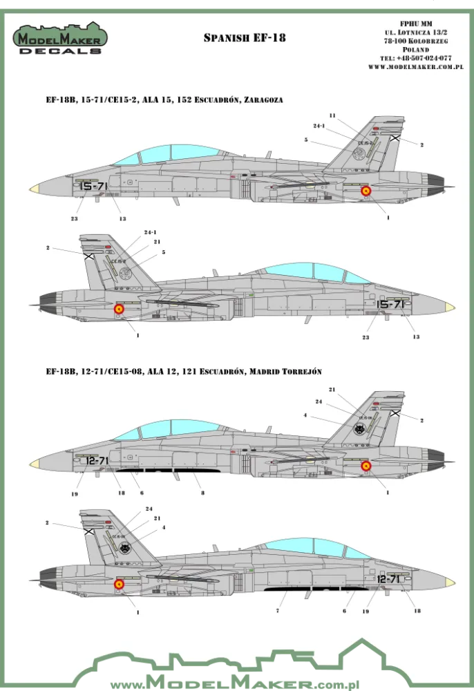 F/A-18 (EF-18) - Standard Spain Markings 1:48