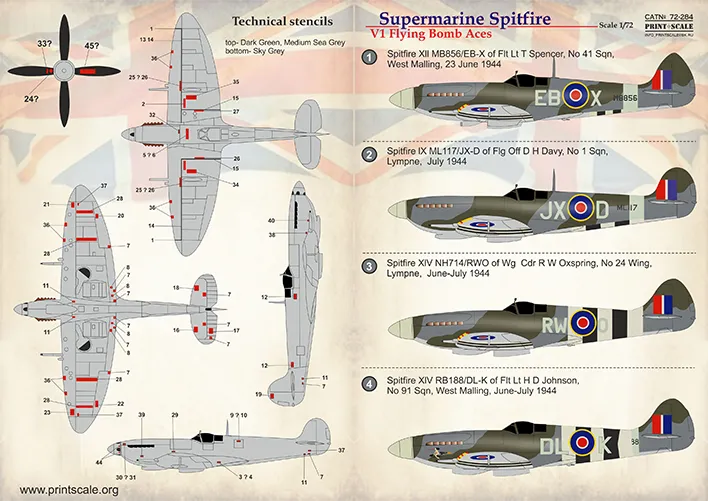 Supermarine Spitfire V1 Flying Bomb Aces 1:72
