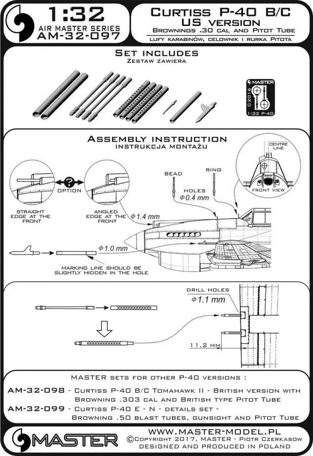 P-40 B/C - US version - details set 1:32