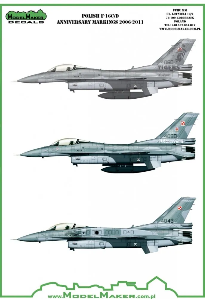 F-16C/D Polish Anniversary markings 2006-2011 1:72