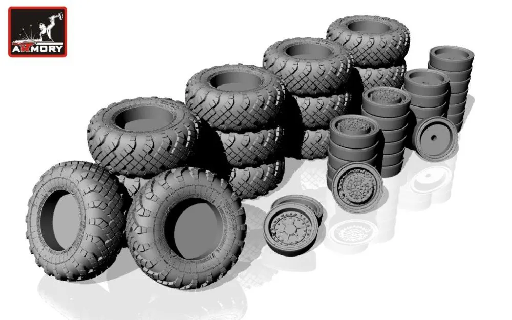 SS-25 "Topol" wheels w/ VI-178AU tires & late hubs 1:72