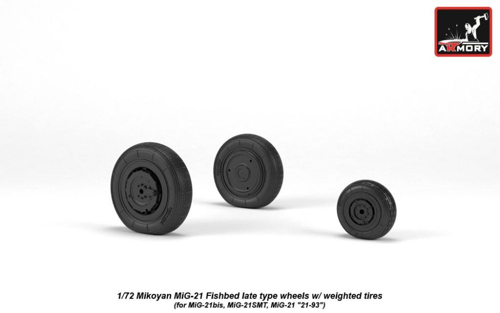 MiG-21 late type wheels w/ weighted tires 1:72