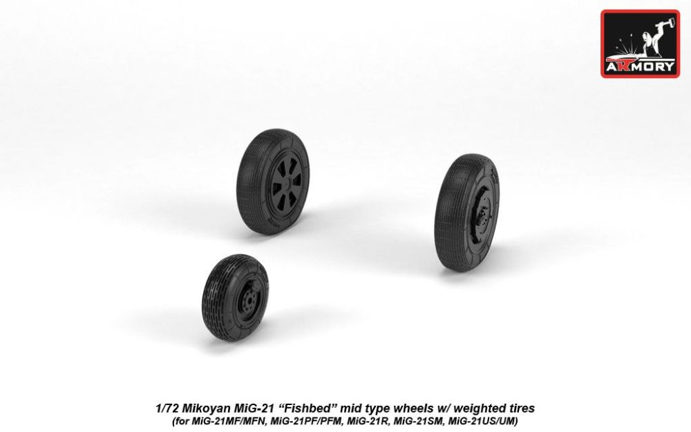 MiG-21 Fishbed mid type wheels 1:72