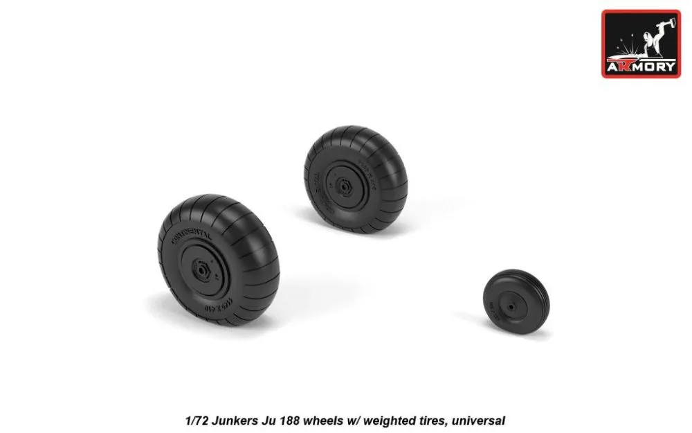 Ju 188 wheels w/ weighted tires 1:72