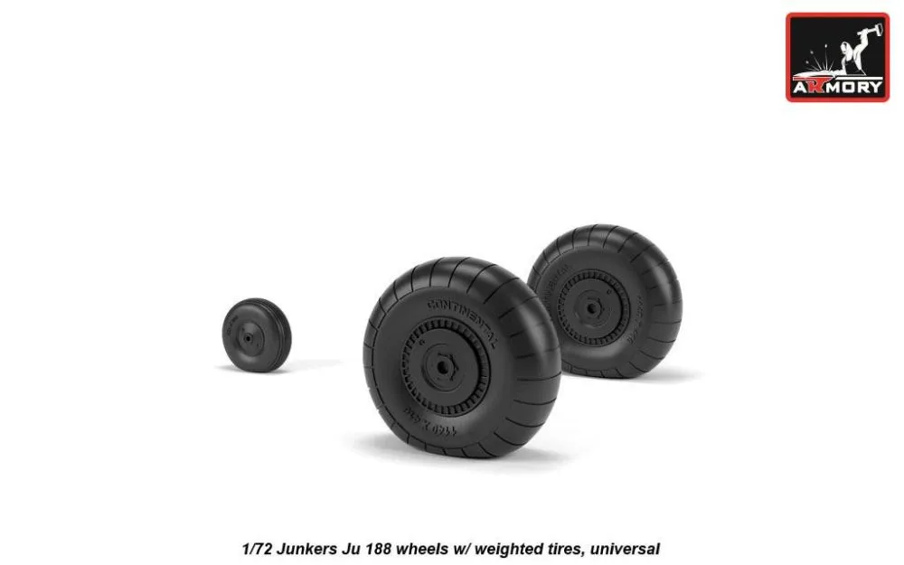 Ju 188 wheels w/ weighted tires 1:72
