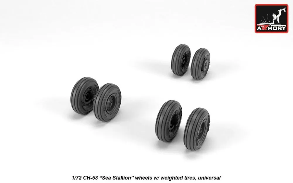 CH-53 Sea Stallion wheels w/ weighted tires 1:72