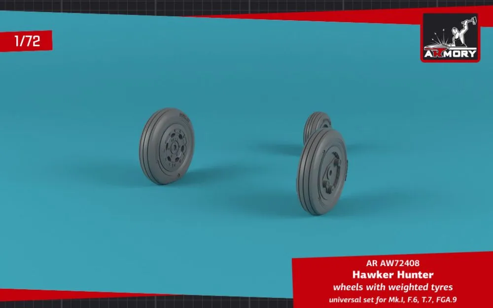 Hawker "Hunter" wheels w/ weighted tires 1:72