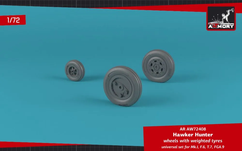 Hawker "Hunter" wheels w/ weighted tires 1:72