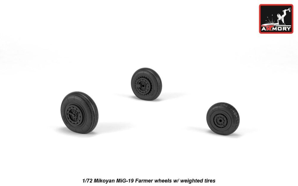 MiG-19 wheels w/ weighted tires 1:72