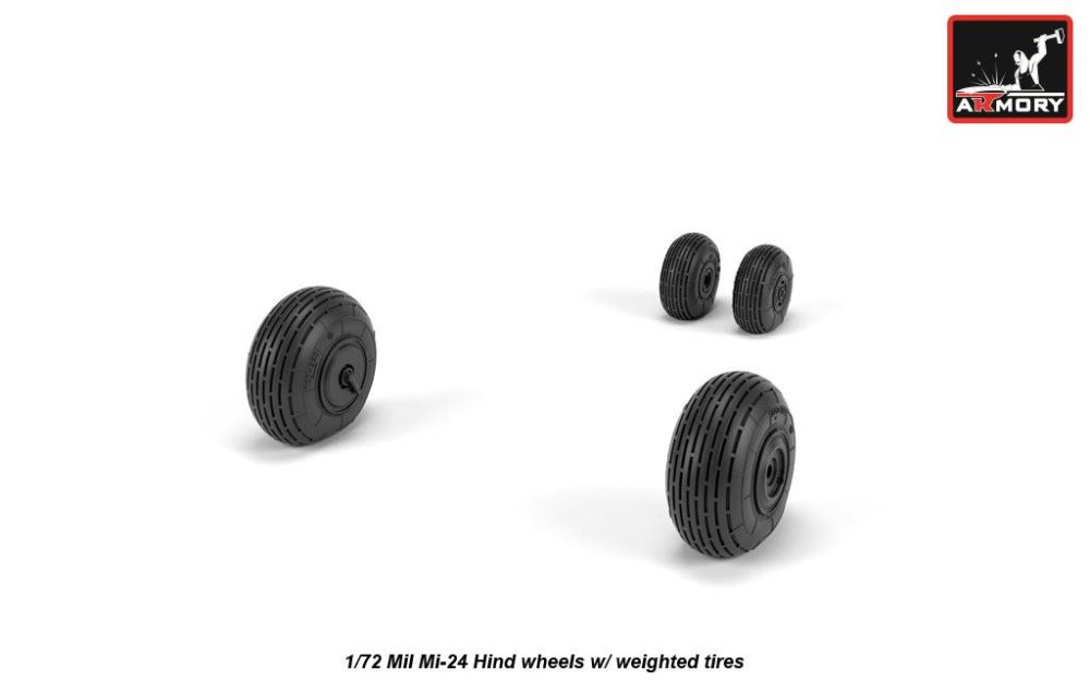 Mil Mi-24 Hind wheels w/ weighted tires 1:72