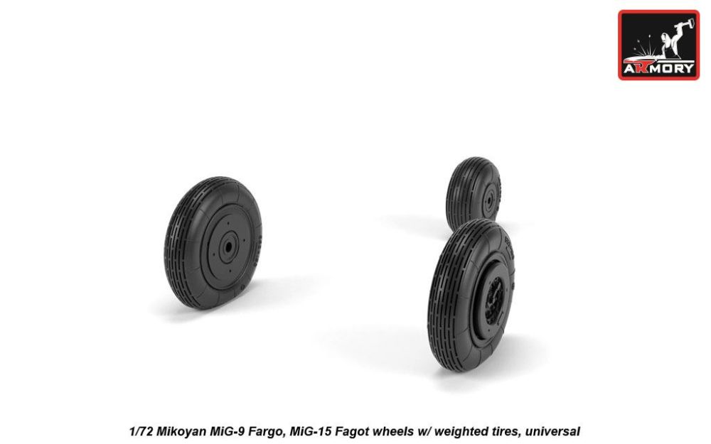 MiG-9/ MiG-15 (early) wheels w/ weighted tires 1:72