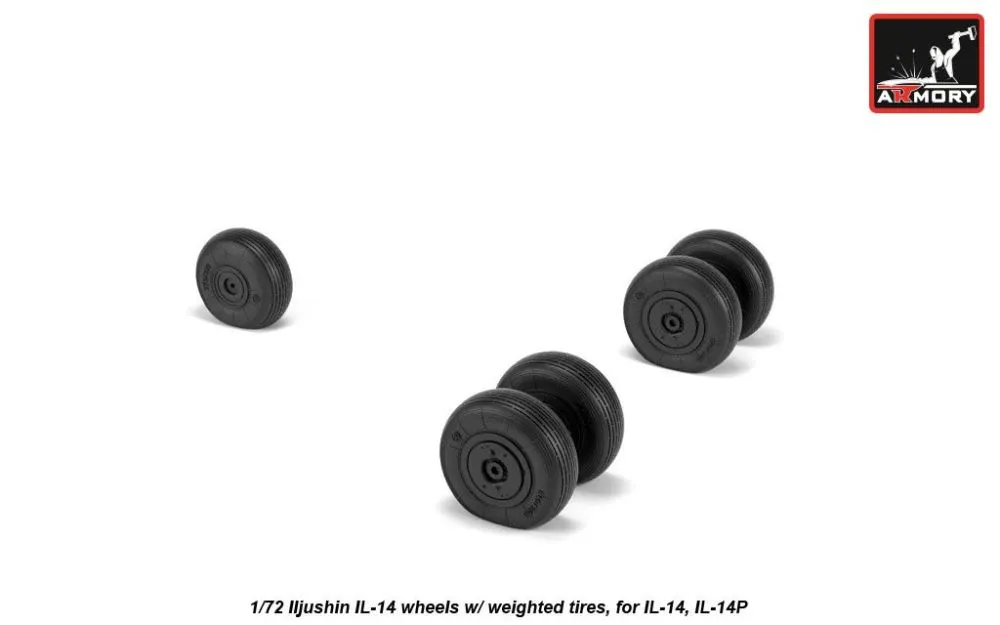 Il-14 wheels w/ weighted tires 1:72